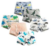 Babylike Boy's Boxer Briefs Cotton Toddler Underwear Set Comfortable Short(Dinosaur5,8-10T)