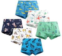 Babylike Boy's Boxer Briefs Cotton Toddler Underwear Set Comfortable Short(Dinosaur6,13-15T)