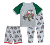 Babylike Dinosaur Boys Shorts 2 Piece Pajama 100% Cotton Nightwear Toddler Clothes Kids Sleepwear Short Sleeve Pjs Sets (Size:2-11 Years)(3 pcs tractor,9 years)
