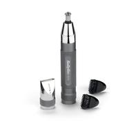 BaByliss Super-X Metal Precision Detail Trimmer - 3-in-1 Nose, Ear & Eyebrow Trimmer, 2 Attachments, 2 Comb Guides, Battery-Powered, 7066U