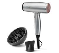 BaByliss Cosmos Compact Lightweight Hair Dryer - 2100W Powerful Sl low Dryer, Diffuser, Ionic Frizz-Free Conditioning, 3 Heat & 2 Speed Settings, Silver, D580DU