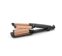 BaByliss Deep Waves Hair Waver - Ceramic Coated Barrel, 3 Heat Settings (160°C-200°C), Frizz-Free Mermaid & Beach Waves, Fast Heat-Up - Black & Gold, 2447CU