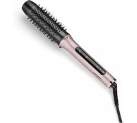 BaByliss Volume Boost Thermal Hot Brush - NEW 2025, 38mm barrel Heated Curling Brush, Ionic Frizz-Control, 4 Heat Settings, Multi-Voltage, Pink/Black, HSB200U
