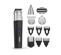 BaByliss Lithium Power 11-in-1 Multi-Trimmer - Cordless Grooming Kit Including Beard Trimmer and Nose Hair Trimmer, Waterproof, Gifts for Men, Black/Grey, MT812U