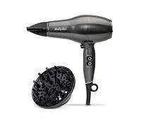 BaByliss Platinum Diamond Hair Dryer & Diffuser - Professional 2300W Blow Dryer with AC Motor, Ionic Frizz-Control, 3 Heat & 2 Speed Settings, Diamond, 6490DU