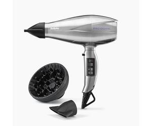 BaByliss Pro Digital 2200 Watt Professional Hair Dryer with Ionic Technology and Ceramic Coating Made in Italy, 6000E, Silver