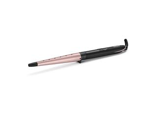 BaByliss Rose Quartz Conical Wand - 13-25mm Hair Curler for Natural Waves and Curls, Ceramic, 6 Heat Settings 160°C to 210°C, Pink & Black, C454U