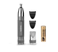 BaByliss Super-X Metal Precision Detail Trimmer - 3-in-1 Nose, Ear & Eyebrow Trimmer, 2 Attachments, 2 Comb Guides, Battery-Powered, 7066U
