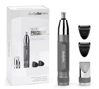 BaByliss Super-X Metal Precision Detail Trimmer - 3-in-1 Nose, Ear & Eyebrow Trimmer, 2 Attachments, 2 Comb Guides, Battery-Powere