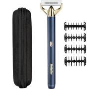 Beard trimmer and razor - BABYLISS - X-Blade Super-X Metal - Wireless - 45 min autonomy - 4 comb attachments - Gold & navy blue edition