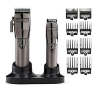 BaBylissPRO Cordless Super Motor Hair Clipper and Trimmer, Professional Mens Grooming Set, Precision Japanese Steel Blades, 6 Guides Cutting Grades 1-6, BAB8705U, Black