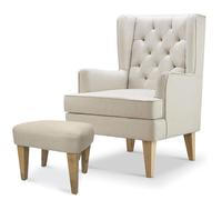 BabyLo Soothe Easy Nursing Chair & Rocker with Stool, Natural
