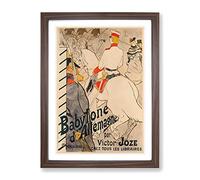 Babylone D'Allemagne By Henri De Toulouse Lautrec Classic Painting Framed Wall Art Print, Ready to Hang Picture for Living Room Bedroom Home Office Décor, Walnut A4 (34 x 25 cm)