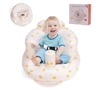 Babylounger Upgraded Inflatable Baby Seat with 3-Point Harness, Built-in Air Pump, Sit Me Up Floor Seat for 3-36 Month Olds, Portable Blow Up Baby Chair