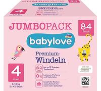 babylove Premium Nappies Size 4, maxi 7-18 kg, Jumbo Pack 2 x 42 Items, 1 x 84 Items