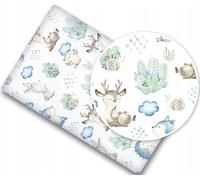 BABYMAM 120x60cm Fitted Sheet 100% Cotton for Baby Cot Wolf in the Forest