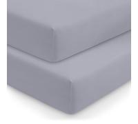 BABYMAM 2 x Cot Sheets 100% Jersey Organic Cotton 120x60cm Fitted Sheet Bedding Baby Bed Soft Breathable (Gray)