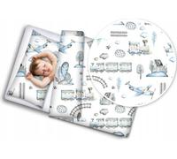 BABYMAM 2pc Cotton Baby Bedding Cot Toddler Duvet Cover and Pillowcase Set to Fit Cot Bed 120x90cm Retro Locomotive