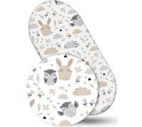 BABYMAM 80x38cm Fitted Sheet 100% Cotton for Baby Moses Basket Pram Forest Friend
