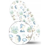 BABYMAM 80x38cm Fitted Sheet 100% Cotton for Baby Moses Basket Pram Wolf in the Forest