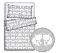 Babymam BABY BEDDING SET PILLOWCASE + DUVET COVER 2PC TO FIT JUNIOR BED (Fox grey)