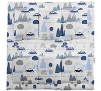BABYMAM Cot Tidy Organiser Bed Nursery Hanging Storage 6 Pocket 100% Cotton Retro Cars