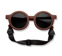BABYMOCS Round Baby Sunglasses for 0-1.5 Years Old | 100% UV Protection | Flexible | BPA Free | Non-Toxic Baby Sunglasses with Band | Swedish Design | Sunglasses, Brown, Baby (0-1.5 ans)