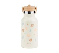 Babymoov Stainless Steel Water Bottle Kids Little Explorer Ivory, Insulated Water Bottle with Straw, 350ml, Leak Proof, with Spare Straw & Bottle Brush