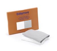 Babymore Air Motion Double Fitted Sheet 2-Pack in White & Grey - 100% Cotton Breathable Crib Sheet, Durable and Soft, Easy to Wash, Fits Gliding Mattress