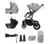 Babymore Chia Travel System Coco with Base - Pearl Grey