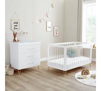 Babymore Kimi Xl Acrylic 2 Piece Nursery Room Set, White