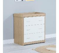 Babymore Luno Veni Chest Changing Unit - White Oak