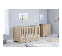 Babymore Veni 2 Piece Room Set with Drawer - Oak