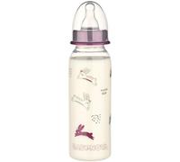 babynova 240ml Baby Bottle with Anti-Colic Medium Flow Silicone Teat for Newborns - Made in Germany - BPA-Free - Bunnies