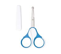 babynova Baby Scissors with Protective Cap - Stainless Steel Nail Scissors with Rounded Tips for Safe Baby Nail Trimming - Non Slip Handles for Precise Care - BPA Free - Blue