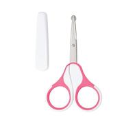 babynova Baby Scissors with Protective Cap - Stainless Steel Nail Scissors with Rounded Tips for Safe Baby Nail Trimming - Non Slip Handles for Precise Care - BPA Free - Pink