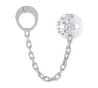babynova Dummy Chain with Clip and Adapter Ring - 2-piece Set - Soother Holder for Baby - Fits Any Soother - Stroller Acessory - Newborn Essentials - BPA-Free - Blue Dots