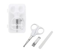 babynova Manicure Set for Babies - Safe Baby Nail Care Kit with Rounded Tip Scissors, Nail Clippers & File - Hygienic Storage Box for Travel & Daily Use - BPA Free