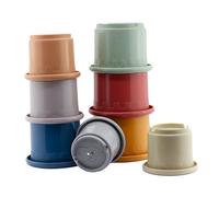 babynova Stacking Cups - Educational Baby & Toddler Stacking Toys - from 3+ Months - 8 pcs Set - Motor and Coordination Skills Development - Suitable for Bath Tub and Sandbox - BPA Free