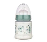 babynova Wide Neck Baby Bottle 150ml with Anti Colic Slow Flow Silicone Teat - Made in Germany - BPA-Free - Dandelion