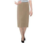 Baby'O Women's Basic Modest 26" Below The Knee Length Stretch Knit Straight Skirt - Beige - 20