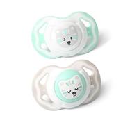 BabyOno Symmetrical Silicone Pacifier 6-18m 2p Mint