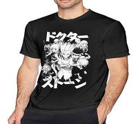 BabyPaper Dr Stone T Shirt Man Cotton Short Sleeve Casual Blouse Top for Unisex Adult T-Shirt Black L