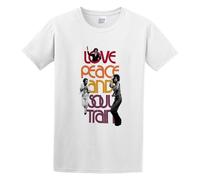 BabyPaper Love Peace and Soul Train Dope Hippie Cotton Printed Men Adult Short Sleeve White L