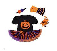 BabyPreg My First Halloween Costume for Infant Girl Thanksgiving Costume Pumpkin Dress Up Baby Dress Set (Pumpkin Orange, 3-6 Months)
