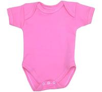 BabyPrem 1 'One' Plain Coloured Baby Bodysuit/Vest Newborn -12 months CANDY PINK 0-3