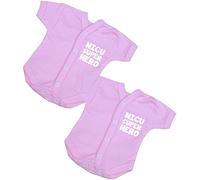 BabyPrem 2 Premature Baby Bodysuits Clothes NICU Superhero 1.5-3.5lb Pink PREM 1
