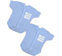BabyPrem 2 Premature Baby Bodysuits Clothes NICU Superhero 3.5-5.5lb Blue PREM 2