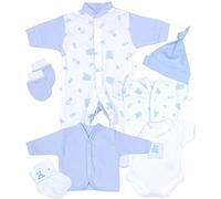 BabyPrem 7 Piece Premature Early Baby Clothes Starter Gift Pack 44-50cm 5.5-7.5lb BLUE