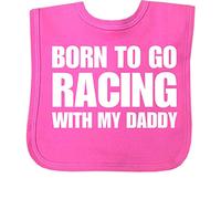BabyPrem Baby Bib Born to Go Racing With My Daddy Clothes One Size